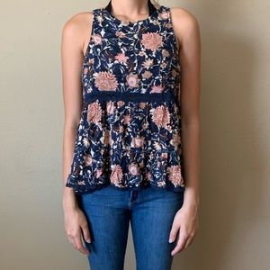 AE Tiered Floral Tank Top Sz S